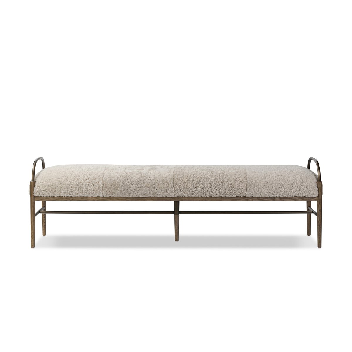 Demi Accent Bench - Beige Shearling - Image 2