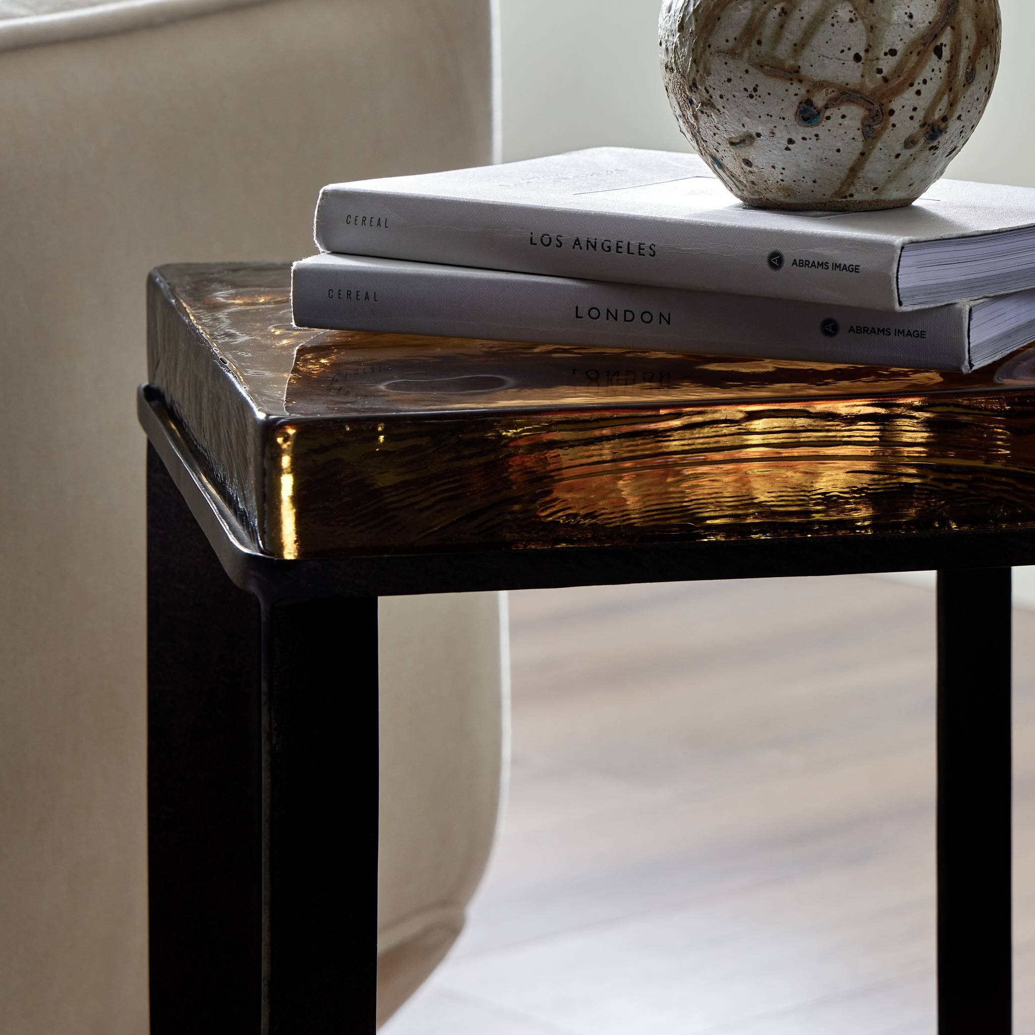 Lennie Cast Glass End Table - Image 7