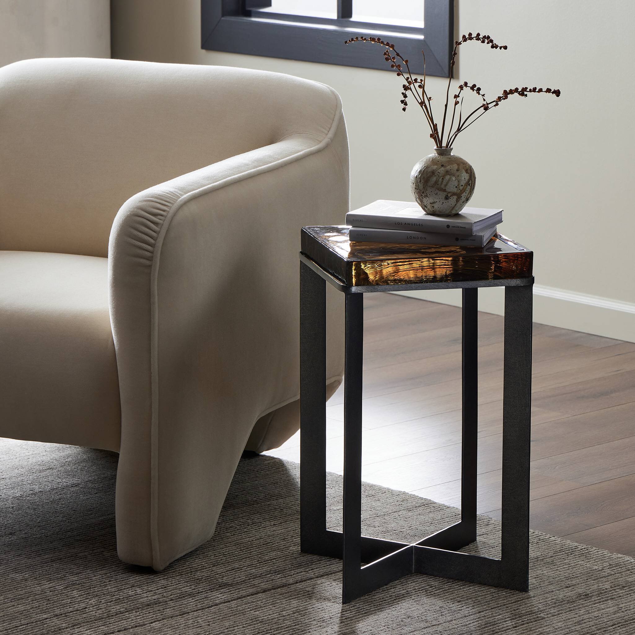 Lennie Cast Glass End Table - Image 8