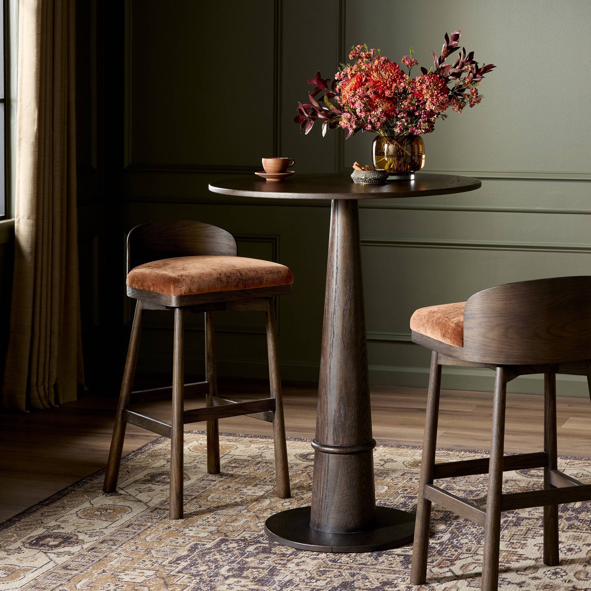 Cloris Swivel Counter Stool In Altair Sienna - Image 10