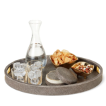 AERIN Modern Shagreen Cocktail Tray - Chocolate - Image 3