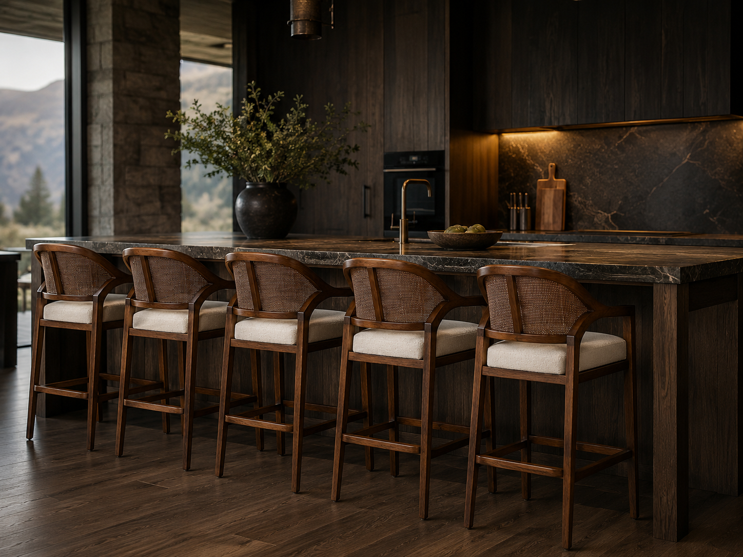 Plantation Counter Carver Stool - Rattan - Image 5